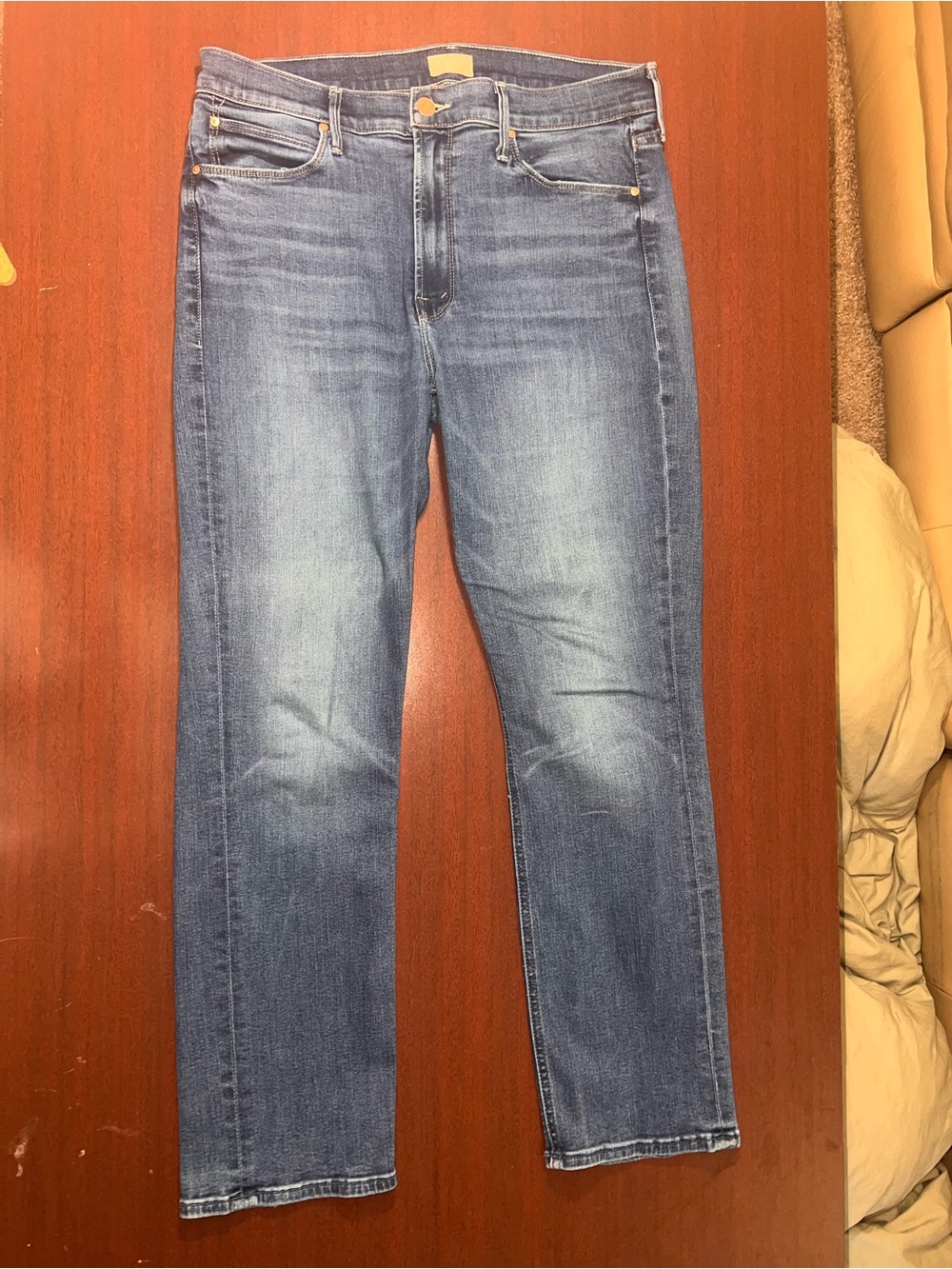 Mother The Mid Rise Dazzler Ankle Jeans Healing Jar Wash Blue - Picture 3 of 7